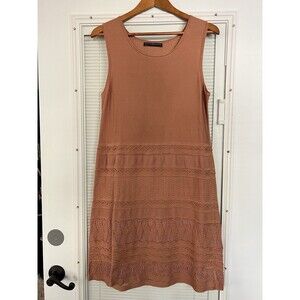 Peruvian Connection Knit Pima Cotton Dress Terra Cotta Brown Women’s Size L
